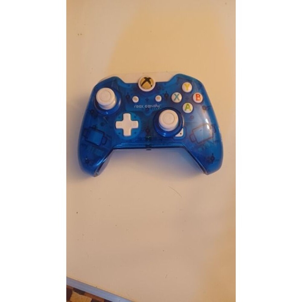 PDP Rock Candy Xbox One Wired Controller Clear Blue Blueberry Boom